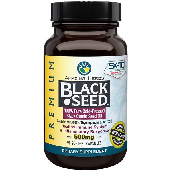 Fish Oil & Omegas Amazing Herbs Black Cumin Seed Oil, Premium, Softgel Capsules hero