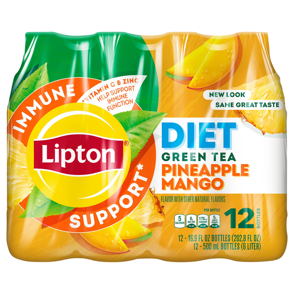 Tea Lipton Green Tea, Diet, Pineapple Mango hero