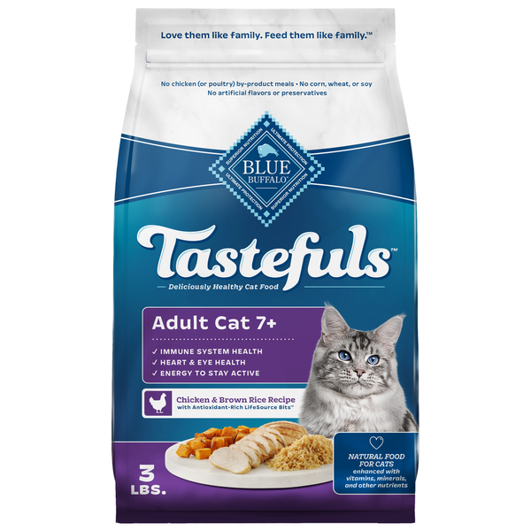 Cat Food & Care Blue Buffalo Tastefuls Adult 7+ Natural Dry Cat Food, Chicken hero