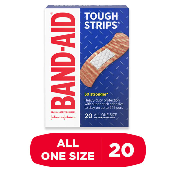 First Aid BAND-AID Tough Strips Durable Adhesive Bandage, One Size hero