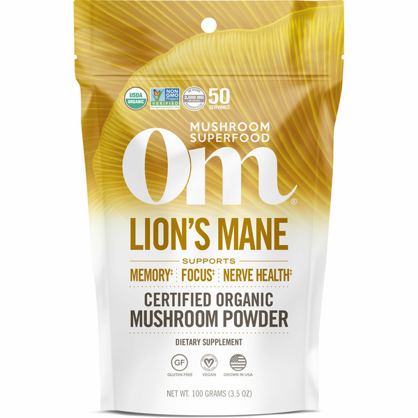 Vitamins & Supplements Om Lion's Mane, Organic Mushroom Powder Supplement, Memory Support hero