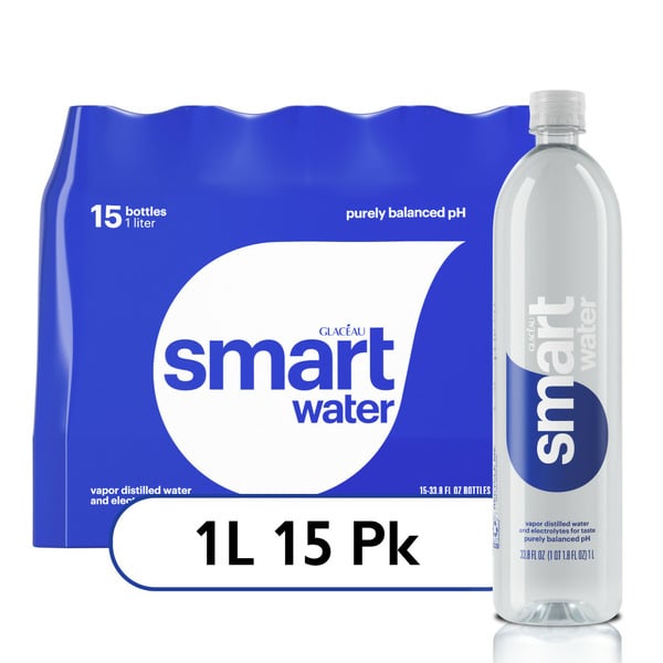 Water, Seltzer & Sparkling Water smartwater Vapor Distilled Premium Water Bottles hero