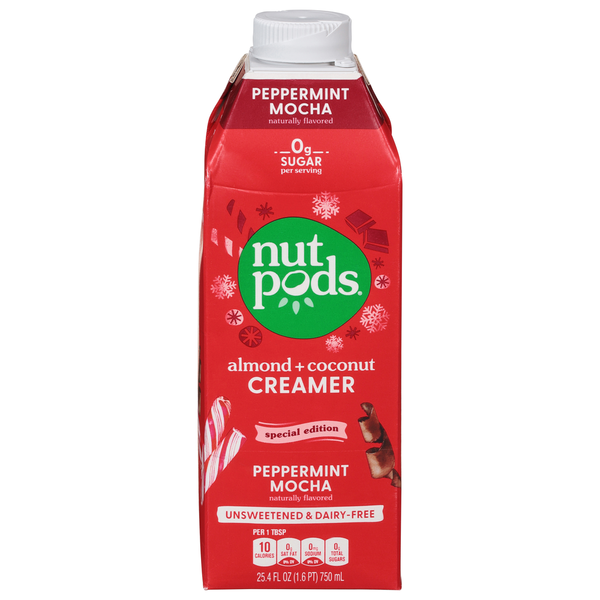 Cream nutpods Creamer, Almond + Coconut, Peppermint Mocha hero