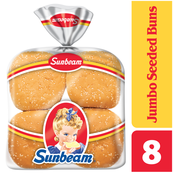 Buns & Rolls Sunbeam Enriched Jumbo Seeded Sandwich Rolls hero