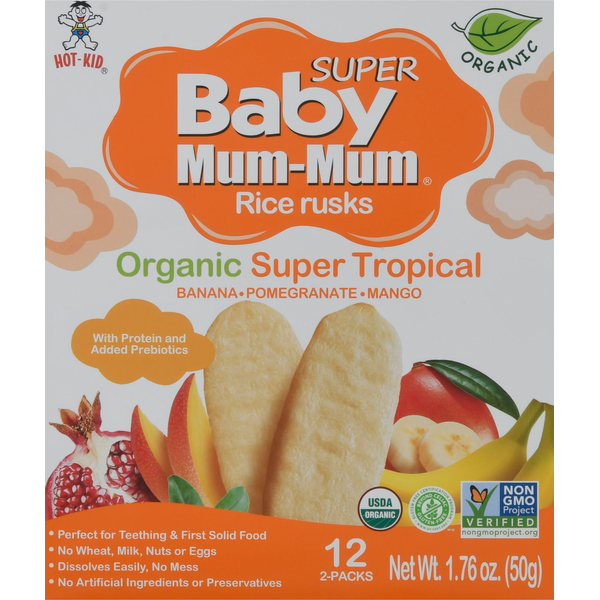 Baby Food & Formula Mum-Mum Rice Rusks, Organic, Super Tropical hero