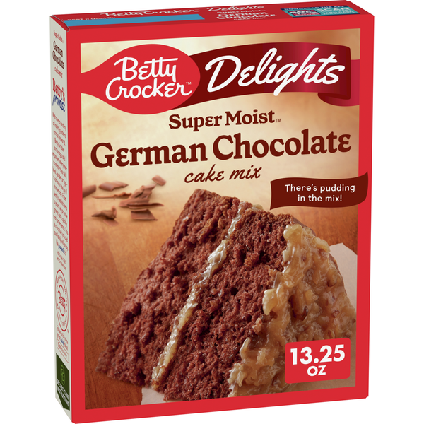 Doughs, Gelatins & Bake Mixes Betty Crocker Delights Super Moist German Chocolate Cake Mix hero