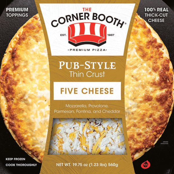 Frozen Meals The Corner Booth Pub-Style, Thin Crust, Five Cheese Pizza hero