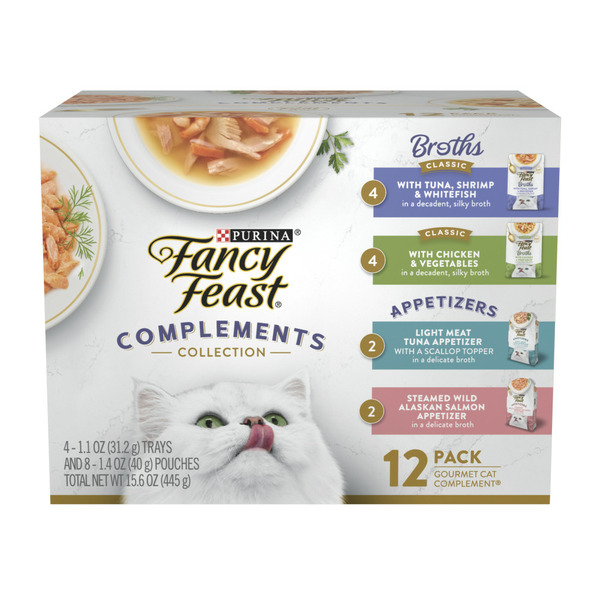 Cat Food Purina Fancy Feast Lickable Appetizers and Broths Collection Grain Free Wet Cat Food Topper hero