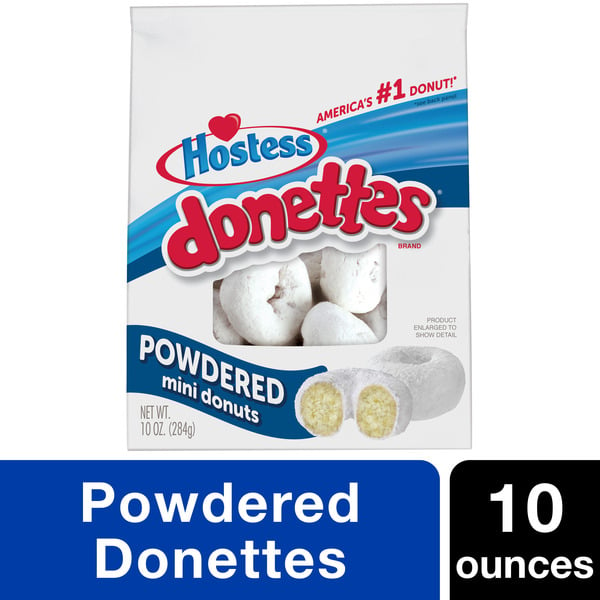 Cookies & Cakes Hostess Powdered DONETTES Bag, Powdered Sugar Mini Donuts -  , hero