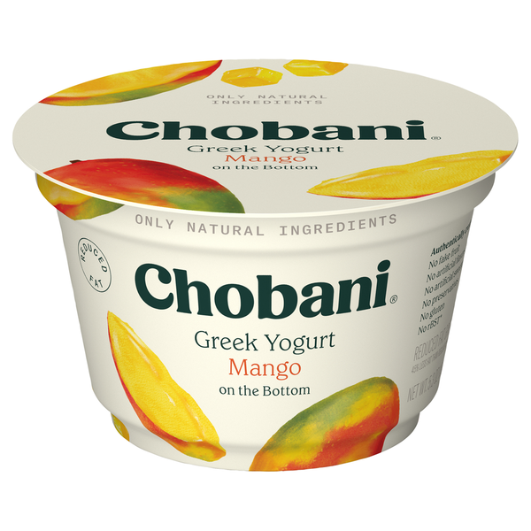 Yogurt Chobani Yogurt, Greek, Reduced Fat, Mango on the Bottom hero