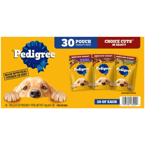 Wet Dog Food Pedigree Choice Cuts in Gravy Adult Soft Wet Dog Food Variety Pack Pouches hero