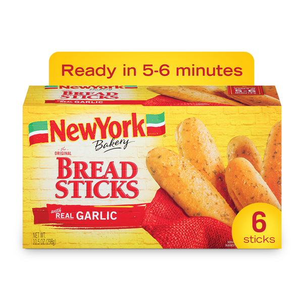 Holiday Items New York Bakery Bread Sticks, Real Garlic hero