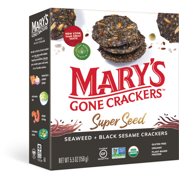 Crackers Mary's Gone Crackers Seaweed Black Sesame hero