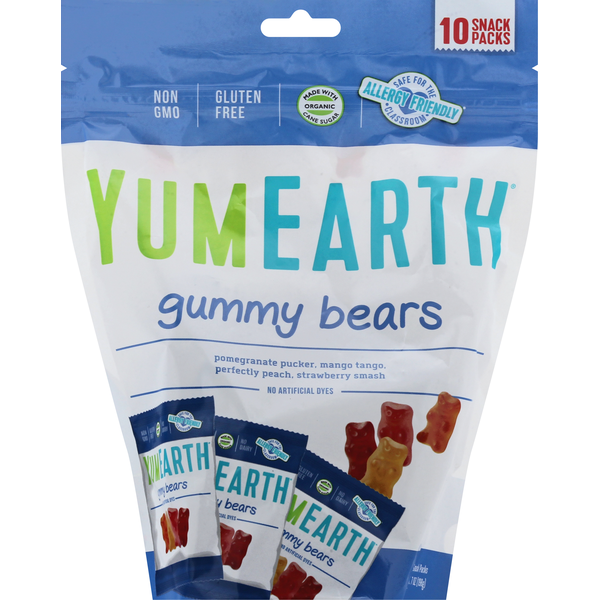 Candy & Chocolate YumEarth Gummy Bears, Assorted, 10 Snack Packs hero