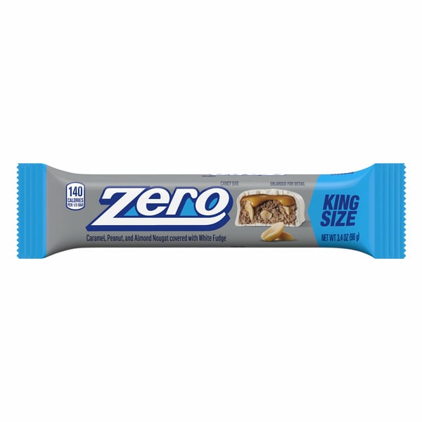 Candy & Chocolate Zero White Fudge, Caramel, Peanut, Almond Nougat King Size Candy hero