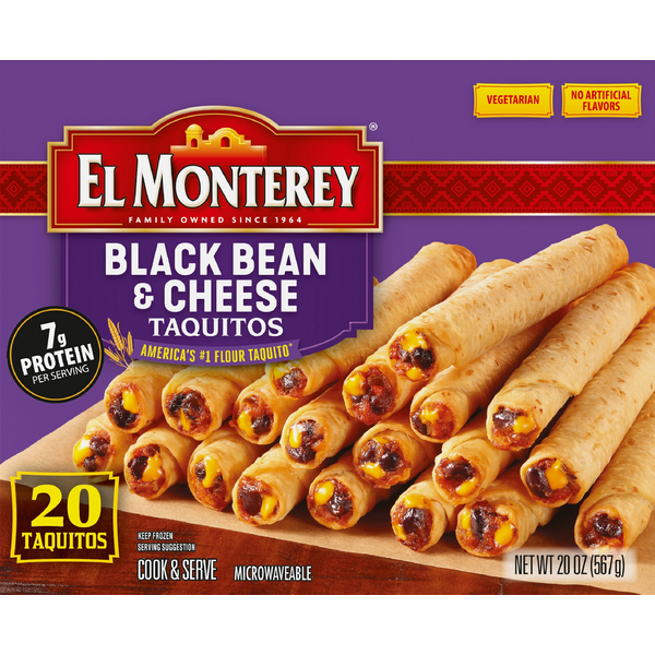 Prepared Meals El Monterey Black Bean & Cheese Taquitos hero