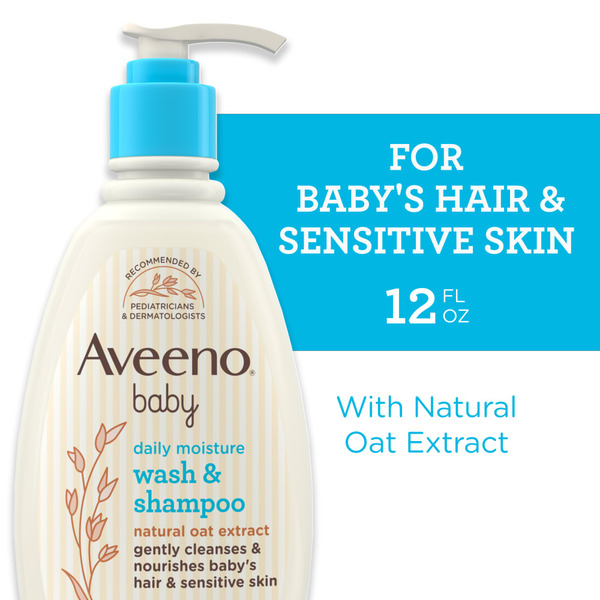 Baby Bath & Body Care Aveeno Daily Moisture Body Wash & Shampoo, Oat Extract hero