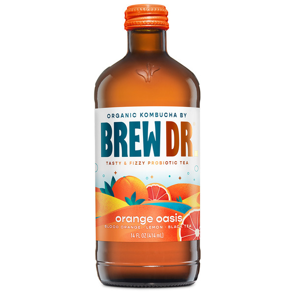 Refrigerated Brew Dr. Kombucha  Orange Oasis, Organic Kombucha hero