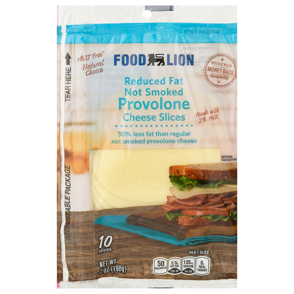 Packaged Cheese Food Lion Natural Reduced Fat Provolone Cheese hero