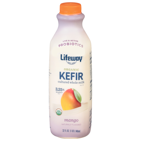 Refrigerated Lifeway Kefir, Organic, Mango hero