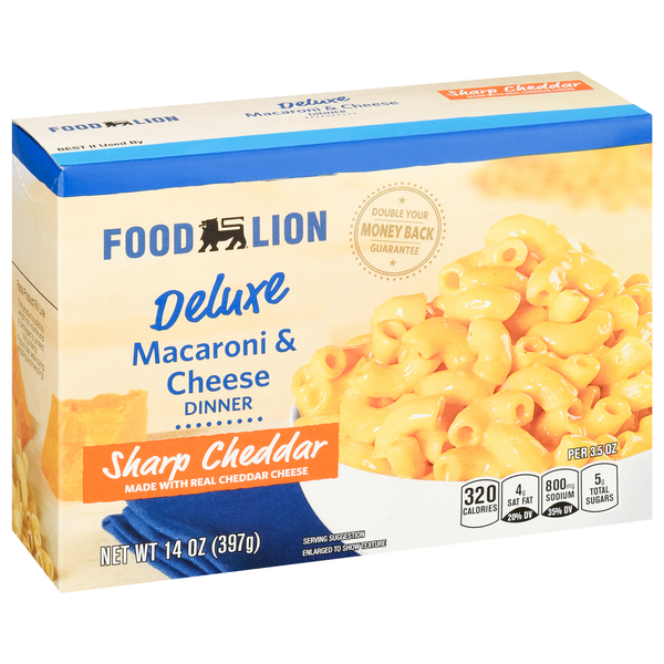 Instant Foods Food Lion Macaroni & Cheese Dinner, Sharp Cheddar hero