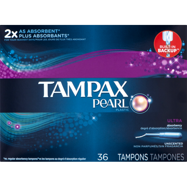 Feminine Care TAMPAX Pearl, Ultra, Plastic Tampons, Unscented hero