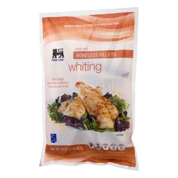 Frozen Fish Food Lion Whiting, Boneless Fillets, Family Size, Bag hero