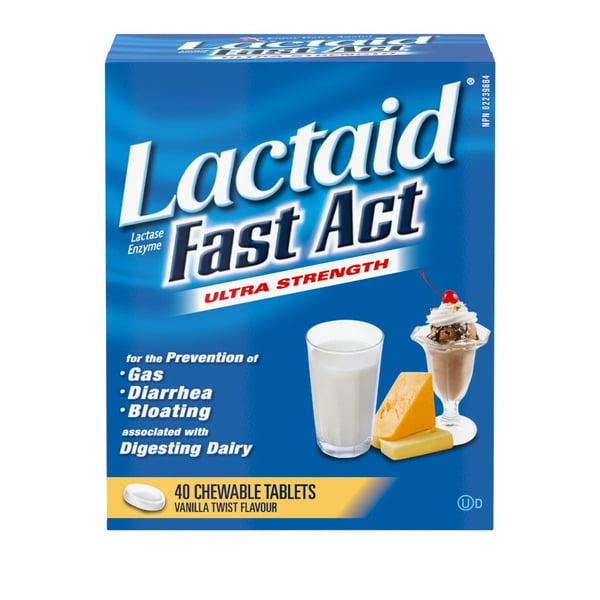 Mint & Gum Lactaid Ultra Strength Lactase Enzyme Chewable Tablets hero