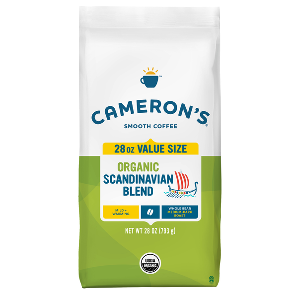 Coffee Cameron's Coffee, Organic, Whole Bean, Medium-Dark Roast, Scandinavian Blend hero