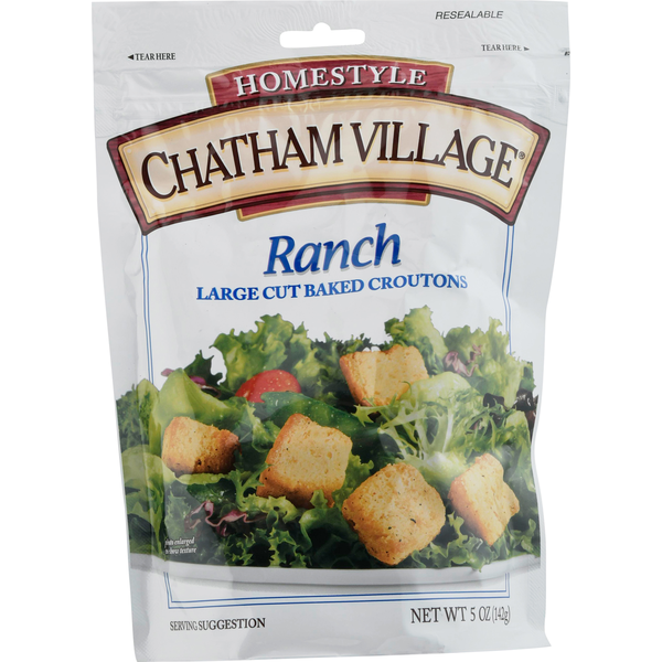 Salad Dressing & Toppings Chatham Village Ranch Large Cut Baked Croutons hero