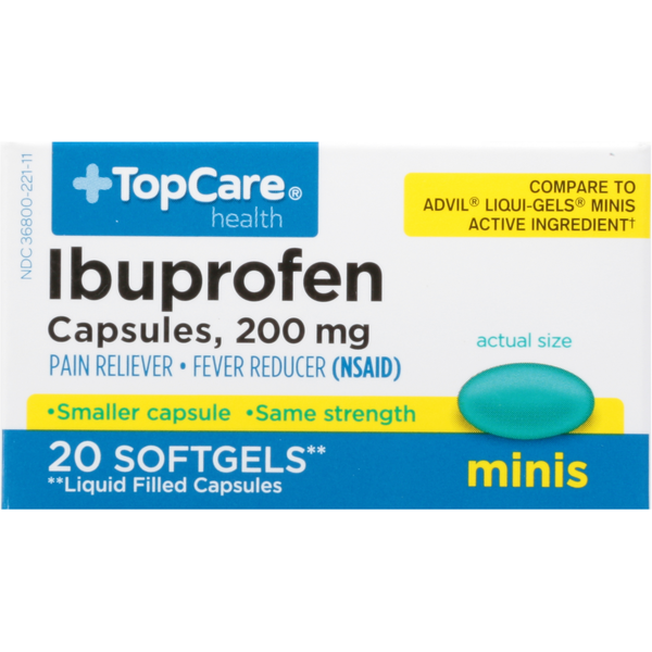 Muscles, Joints & Pain Relief TopCare Ibuprofen, 200 mg, Minis, Softgels hero