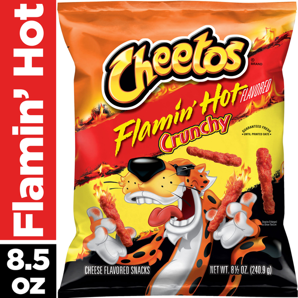 Chips & Pretzels Cheetos Crunchy Cheese Flavored Snacks, Flamin' Hot Flavored hero