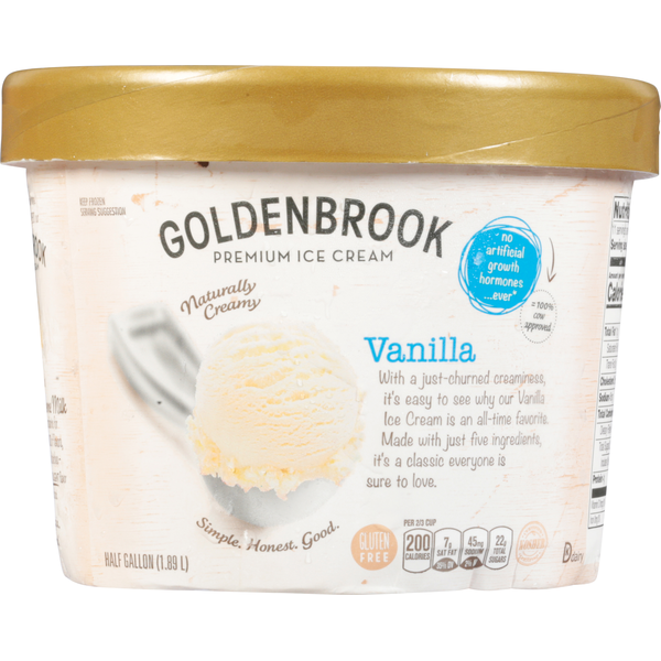 Ice Cream & Ice Goldenbrook Ice Cream, Vanilla, Premium hero