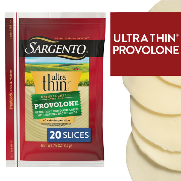 Packaged Cheese Sargento Ultra Thin® Sliced Provolone Natural Cheese with Natural Smoke Flavor hero