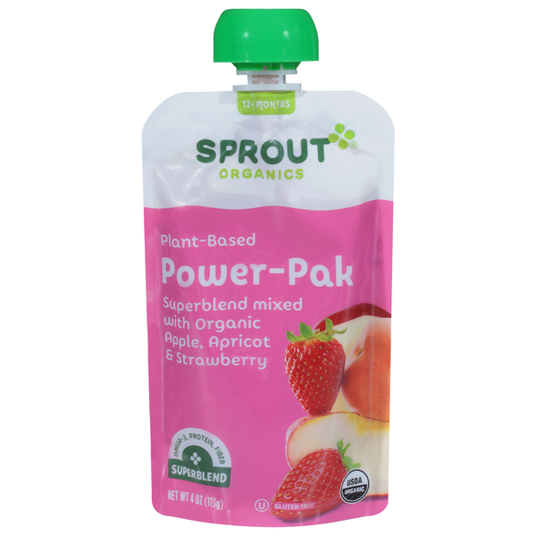 Baby Food & Formula Sprout Organics Superblend Mixed with Organic Apple, Apricot & Strawberry, 12+ Months hero