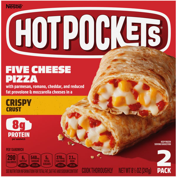 Frozen Meals Hot Pockets Frozen Snack Five Cheese Pizza Crispy Crust Frozen Sandwiches hero