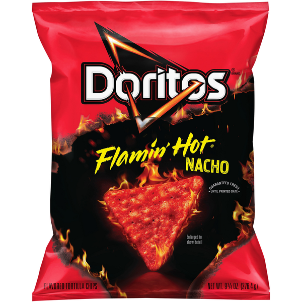 Chips & Pretzels Doritos Flamin' Hot Nacho Flavored Tortilla Chips hero