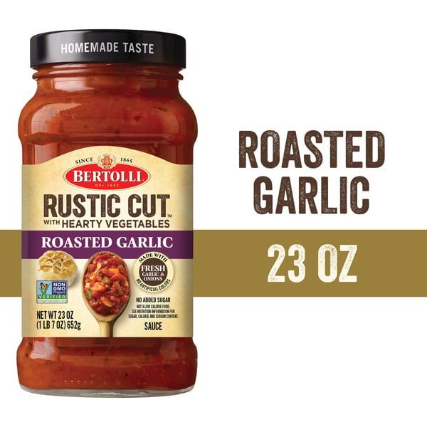 Pasta Sauce Bertolli Rustic Cut Roasted Garlic Pasta Sauce hero