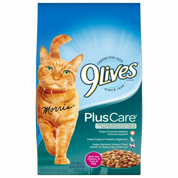 Cat Food & Care 9Lives Plus Care With The Flavors Of Tuna & Egg Cat Food hero