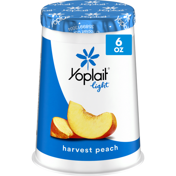 Yogurt Yoplait Light Harvest Peach Fat Free Yogurt Cup hero