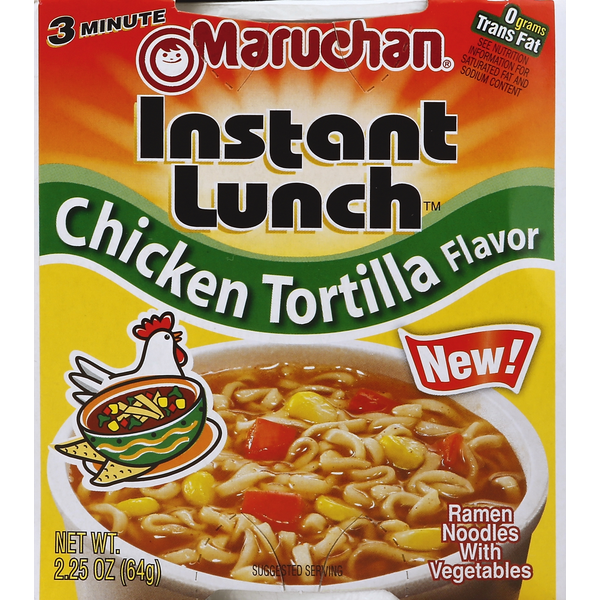 Soup, Broth & Bouillon Maruchan Instant Lunch Chicken Tortilla Flavor Ramen Noodles hero