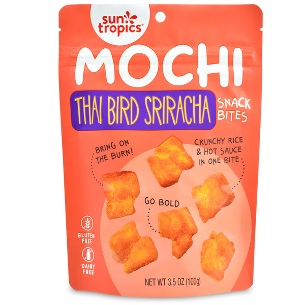 Asian Foods Sun Tropics Mochi Snack Bites, Thai Bird Sriracha hero