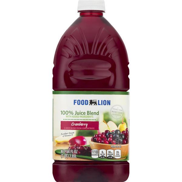 Juice & Nectars Food Lion 100% Cranberry Juice Blend hero