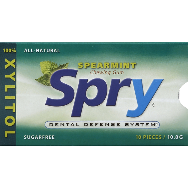 Candy & Chocolate Spry Chewing Gum, Sugarfree, Spearmint hero