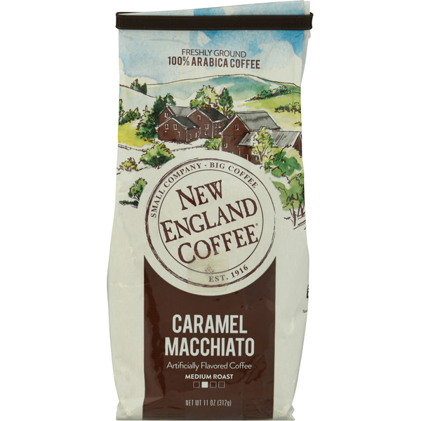 Coffee New England Coffee Coffee, 100% Arabica, Freshly Ground, Medium Roast, Caramel Macchiato hero