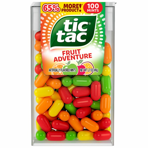 Mint & Gum Tic Tac Fresh Breath Mints, Fruit Adventure, Bulk Hard Candy Mints hero