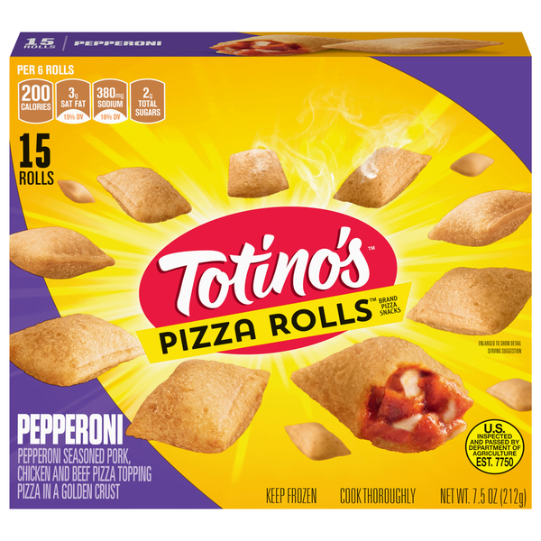 Frozen Appetizers & Sides Totino's Pizza Rolls, Pepperoni hero