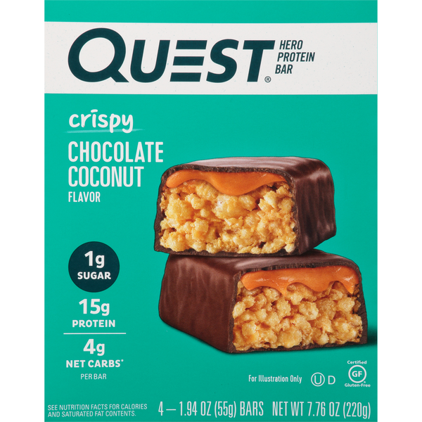 Energy & Granola Bars Quest Chocolate Coconut Hero Protein bar, Low Carb. hero