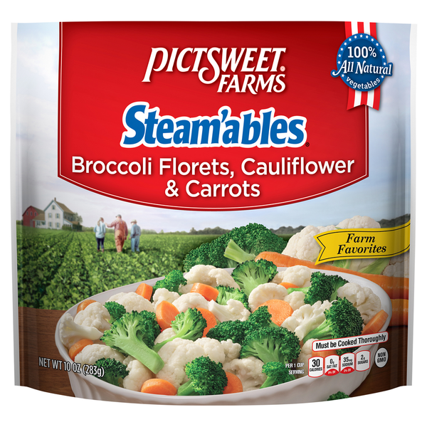 Frozen Produce Pictsweet Farms Steamables Broccoli Florets, Cauliflower & Carrots Vegetables hero