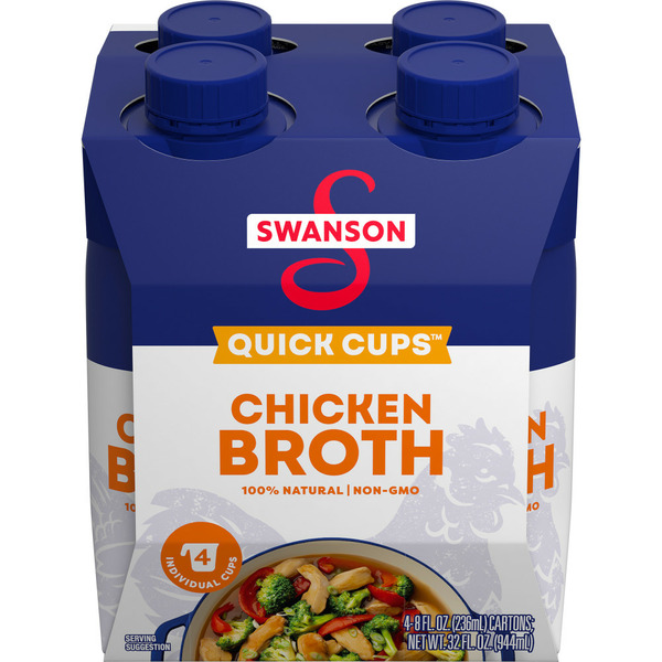 Soup, Broth & Bouillon Swanson's Quick Cups 100% Natural Chicken Broth hero